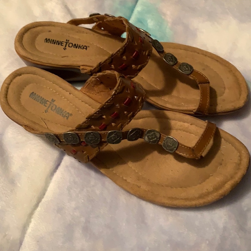 Minnetonka leather sandals